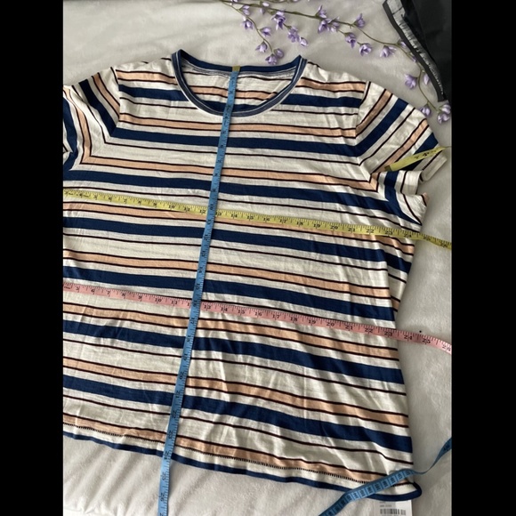 New Madewell Whisper Stripe Ringer Tee Shirt XXL - Picture 3 of 12